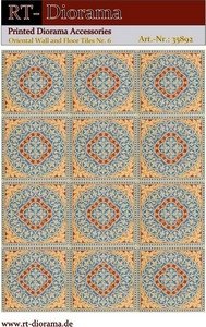 RT-Diorama 35892 Printed Accessories: Oriental Wall and Floor Tiles Nr.6 1/35