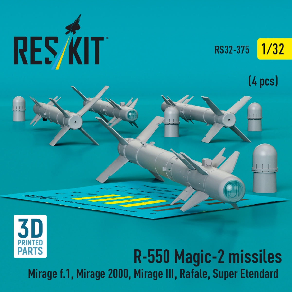 Missiles RESKIT RS32-0375 R.550 « Magic-2 » (4 pièces) (Impression 3D) 1/32 – image 2