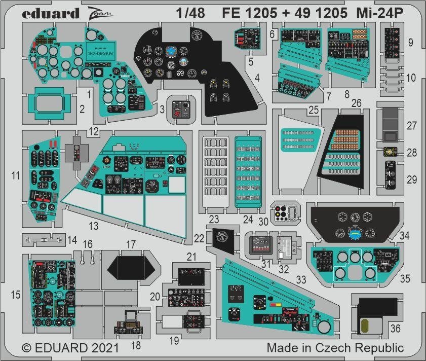 Eduard 491205 Mi-24P intérieur ZVEZDA 1/48