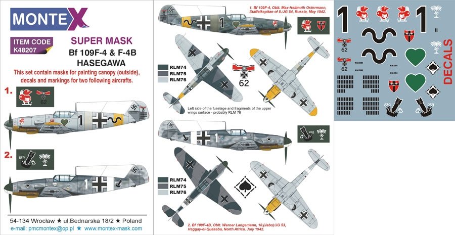 Montex K48207 Bf 109F-4 &amp; F-4B 1/48