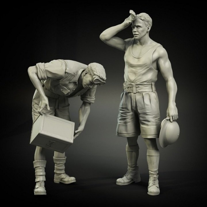 Panzer Art FI35-009 Soldats ravitailleurs britanniques du RAC en Afrique du Nord, ensemble au 1/35