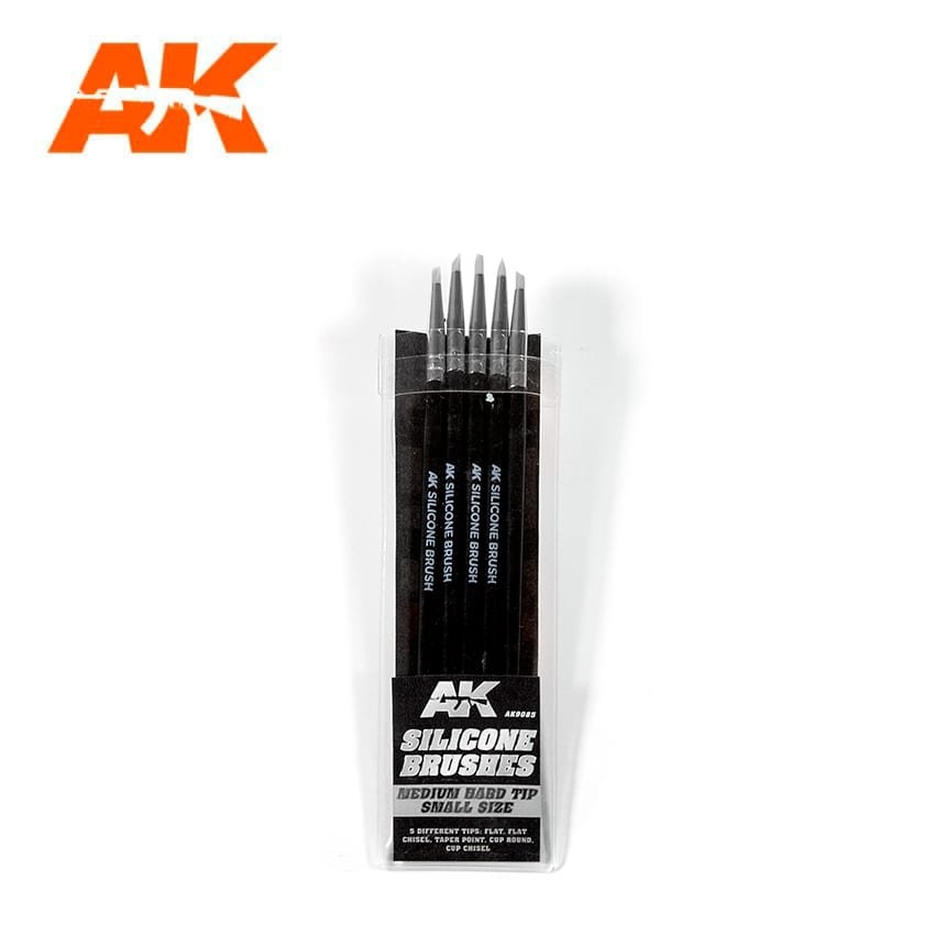 AK Interactive AK9085 BROSSES EN SILICONE À POINTE MOYENNE ET PETITE (5 pièces)