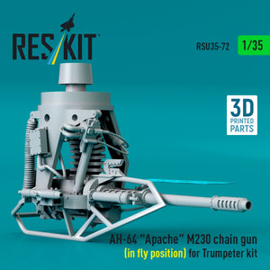 RESKIT RSU35-0072 AH-64 « Apache » M230 mitrailleuse (en position de vol) pour maquette Trumpeter (impression 3D) 1/35 – image 2