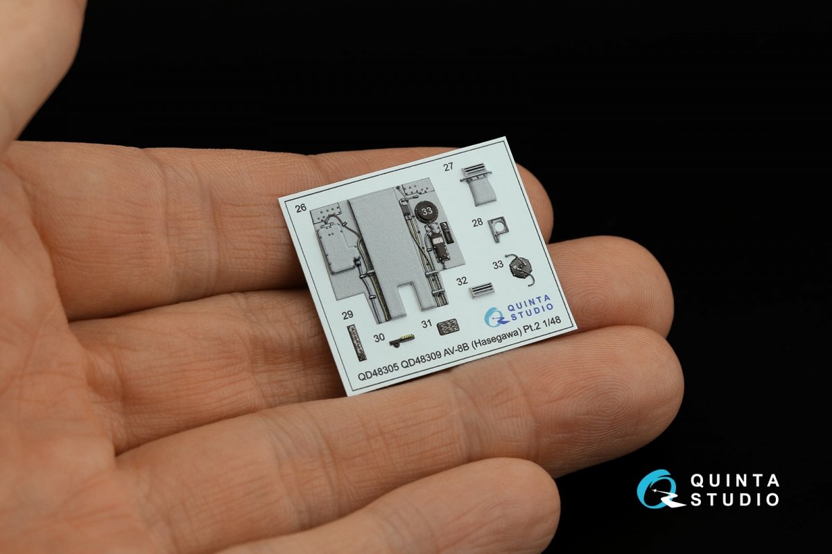 Intérieur imprimé en 3D et coloré sur papier décalcomanie Quinta Studio QD48309 AV-8B Late (Hasegawa) 1/48 – Bild 8