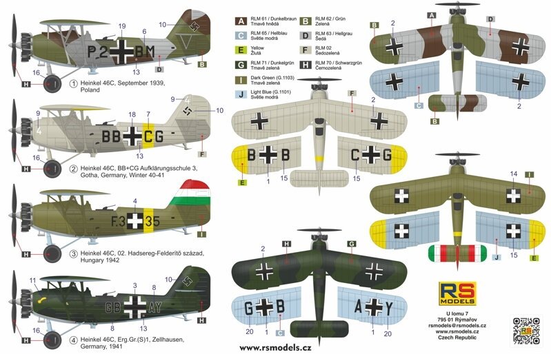 RS Models 92287 Heinkel He-46C - Avion de reconnaissance allemand de la Seconde Guerre mondiale, échelle 1/72 – image 2