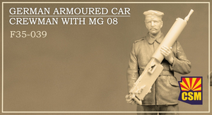 Modèle réduit Copper State Models F35-039 : Membre d&amp;#39;équipage d&amp;#39;une voiture blindée allemande avec mitrailleuse MG 08, échelle 1/35