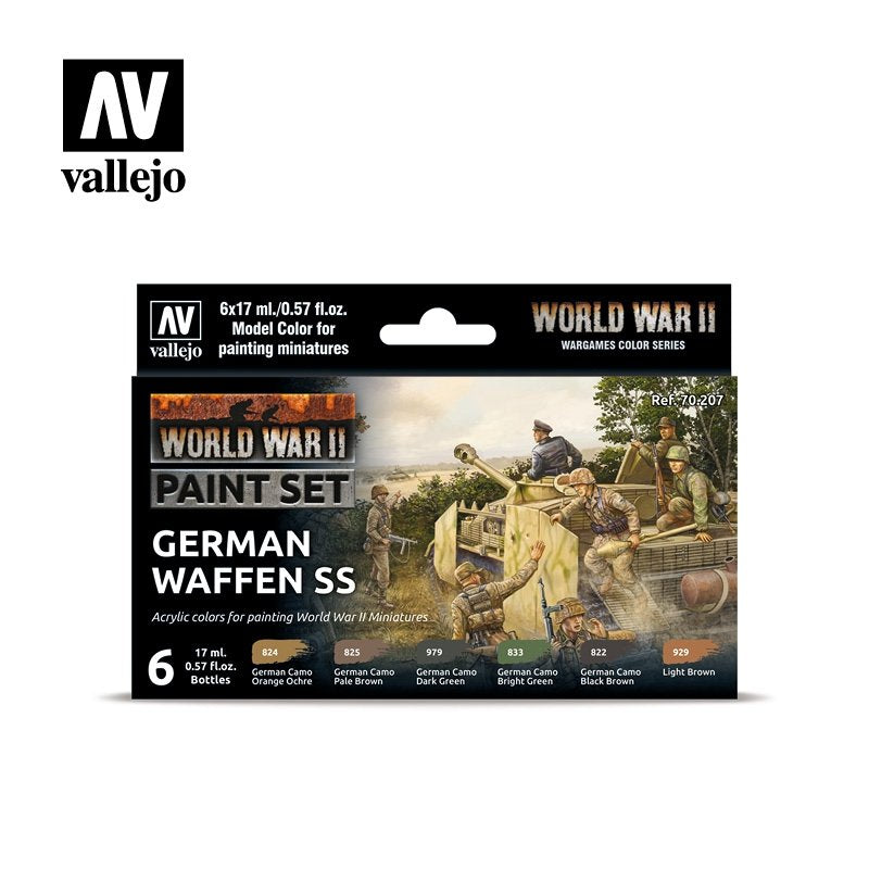 Vallejo 70207 Seconde Guerre mondiale Waffen SS allemande 6x17ml