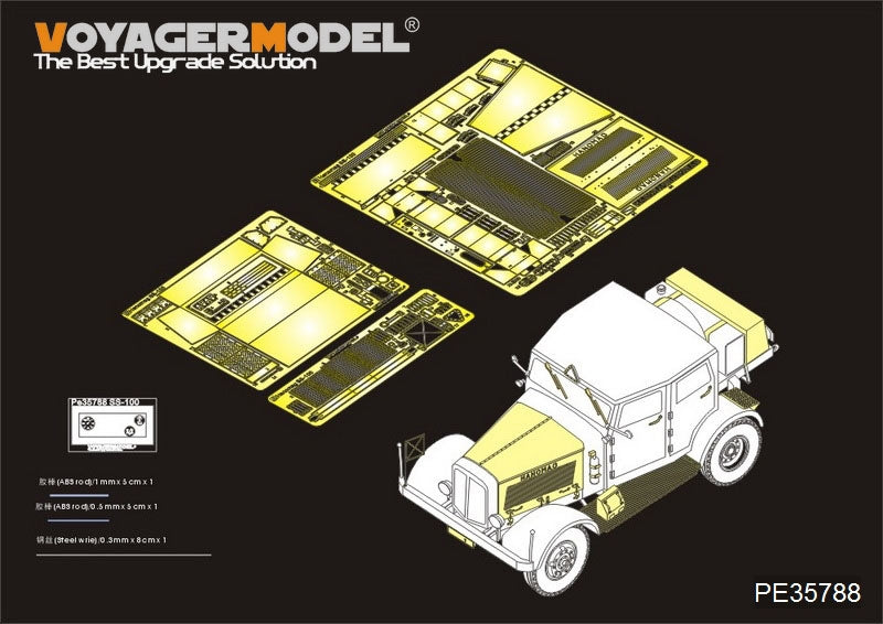 Maquette Voyager PE35788 Voiture militaire Hanomag SS100 de la Seconde Guerre mondiale pour TAKOM 2068 et 2110, échelle 1/35