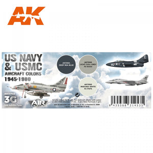 AK Interactive AK11745 Couleurs des aéronefs de l&amp;#39;US Navy et de l&amp;#39;US Marine Corps 1945-1980 3 x 17 ml – immagine 2