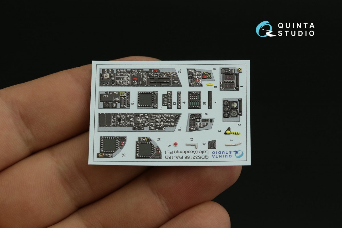 Intérieur imprimé en 3D et coloré sur papier décalcomanie Quinta Studio QDS-32156 F/A-18D (version tardive) (Academy) (Petite version) 1/32  – immagine 8