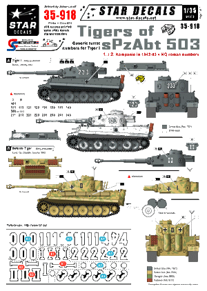 Star Decals 35-918 Tigres du sPzAbt 503 1 1/35