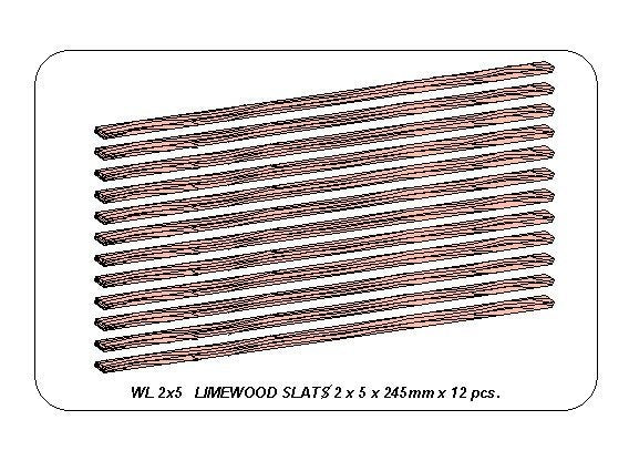 Aber WL2X5 Lattes de tilleul en bois 2x4x245mm x12 pièces. – Bild 3