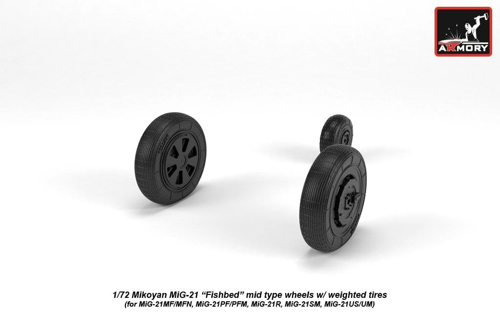 Armory Models AW72049 Roues Fishbed pour Mikoyan MiG-21 avec pneus lestés, échelle 1/72 – image 5