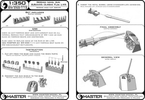 Master SM-350-112 Niemieckie działo 8,8cm/45 (3.46in) Flak L/45 1/350 – zdjęcie 15
