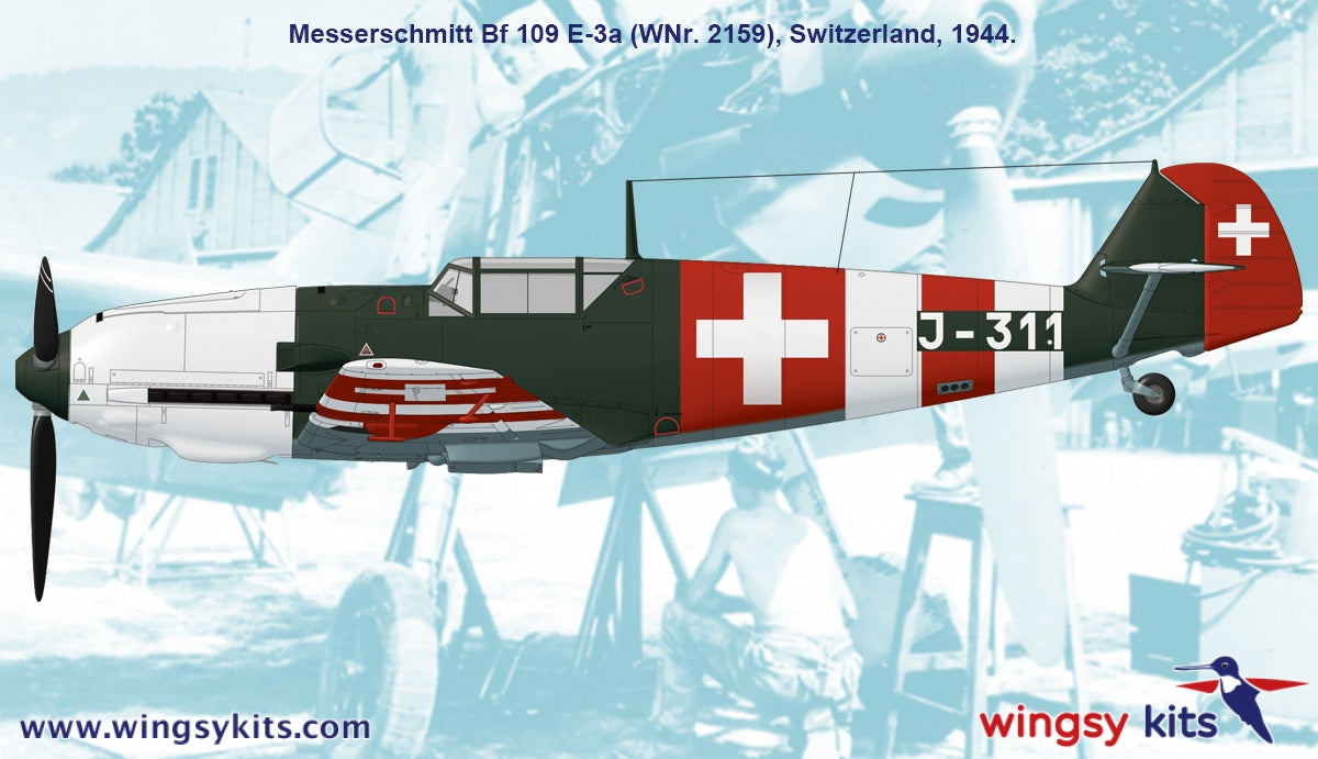 Maquette Wingsy D5-12 Chasseur de l&amp;#39;armée de l&amp;#39;air suisse MESSERSCHMITT Bf 109 E-3a 1/48 – Bild 14