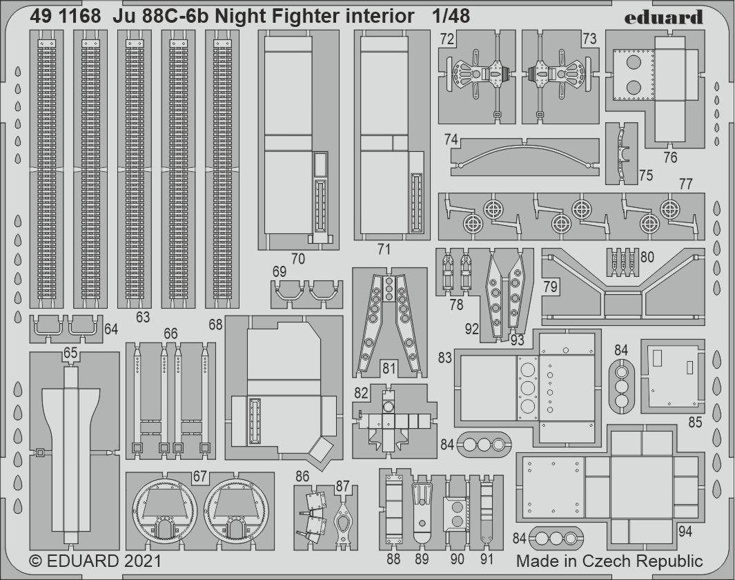 Intérieur du chasseur de nuit Ju 88C-6b d&amp;#39;Eduard 491168 (ICM 1/48) – imagen 2