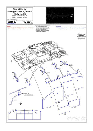 Aber 35A022 Jupes latérales pour Sturmgeschutz III (début) (1/35)  – Bild 4