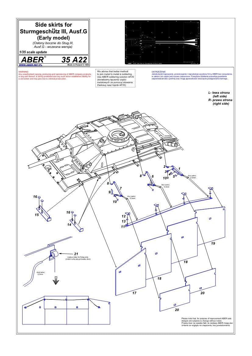Aber 35A022 Jupes latérales pour Sturmgeschutz III (début) (1/35)  – Bild 4