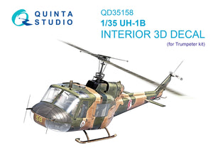 Intérieur imprimé en 3D et coloré pour UH-1B (Trumpeter) de Quinta Studio QD35158, échelle 1/35