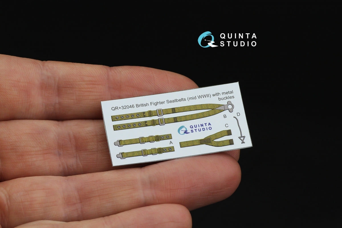 Quinta Studio QR+32046 Ceintures de sécurité pour avions de chasse britanniques, milieu de la Seconde Guerre mondiale (avec boucles métalliques) (Tous les kits) 1/32 – imagen 2