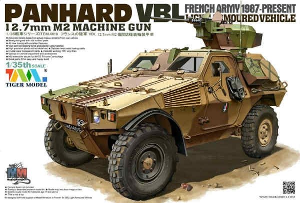 Mitrailleuse Panhard VBL 12,7 mm M2, modèle Tiger 4619, armée française, 1987 à aujourd&amp;#39;hui, échelle 1/35