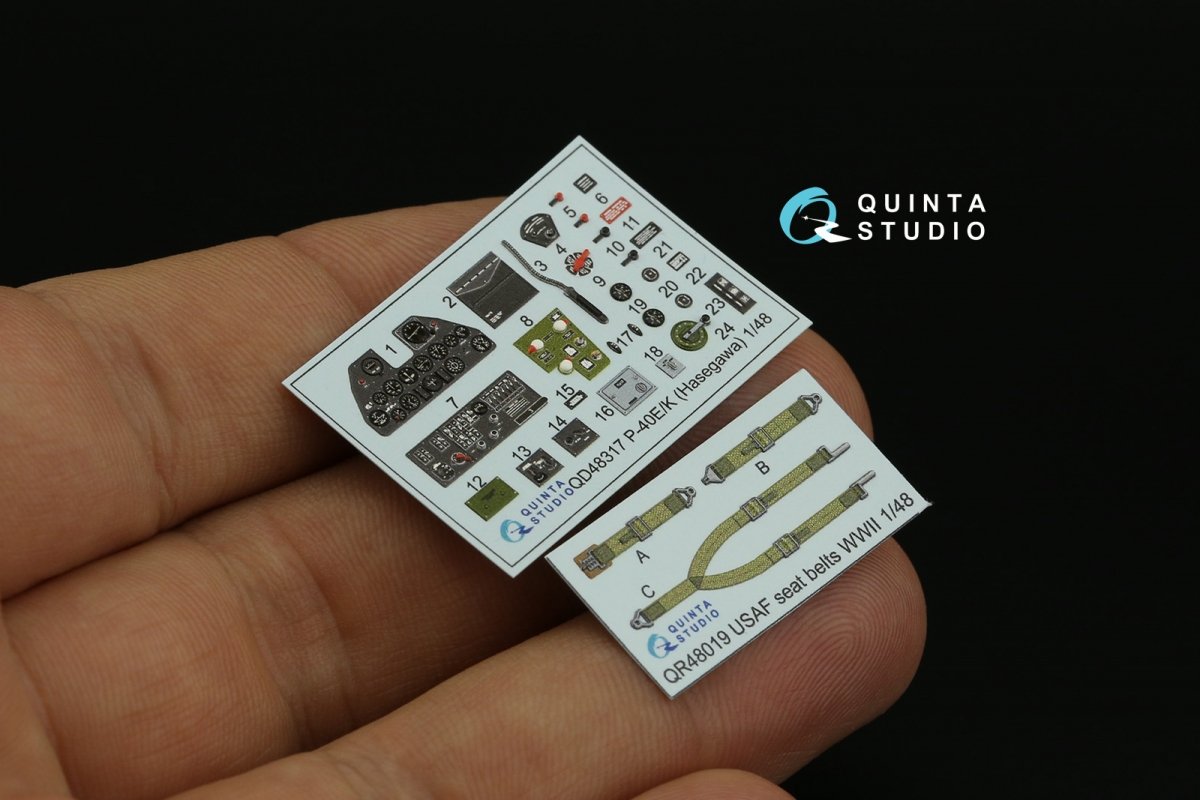 Intérieur imprimé en 3D et coloré sur papier décalcomanie Quinta Studio QD48317 P-40E/K (Hasegawa) 1/48 – immagine 5