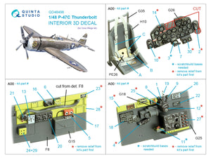 Quinta Studio QD48498 P-47С Thunderbolt 3D-Printed &amp;amp; coloured Interior on decal paper (Dora Wings) 1/48 – zdjęcie 2