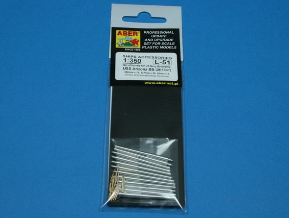 Aber 350L-51 Jeu de canons 356 mm x 12 ; 127 mm x 20 ; 28 mm x 8 pour cuirassés de classe Arizona (1/350) – immagine 4