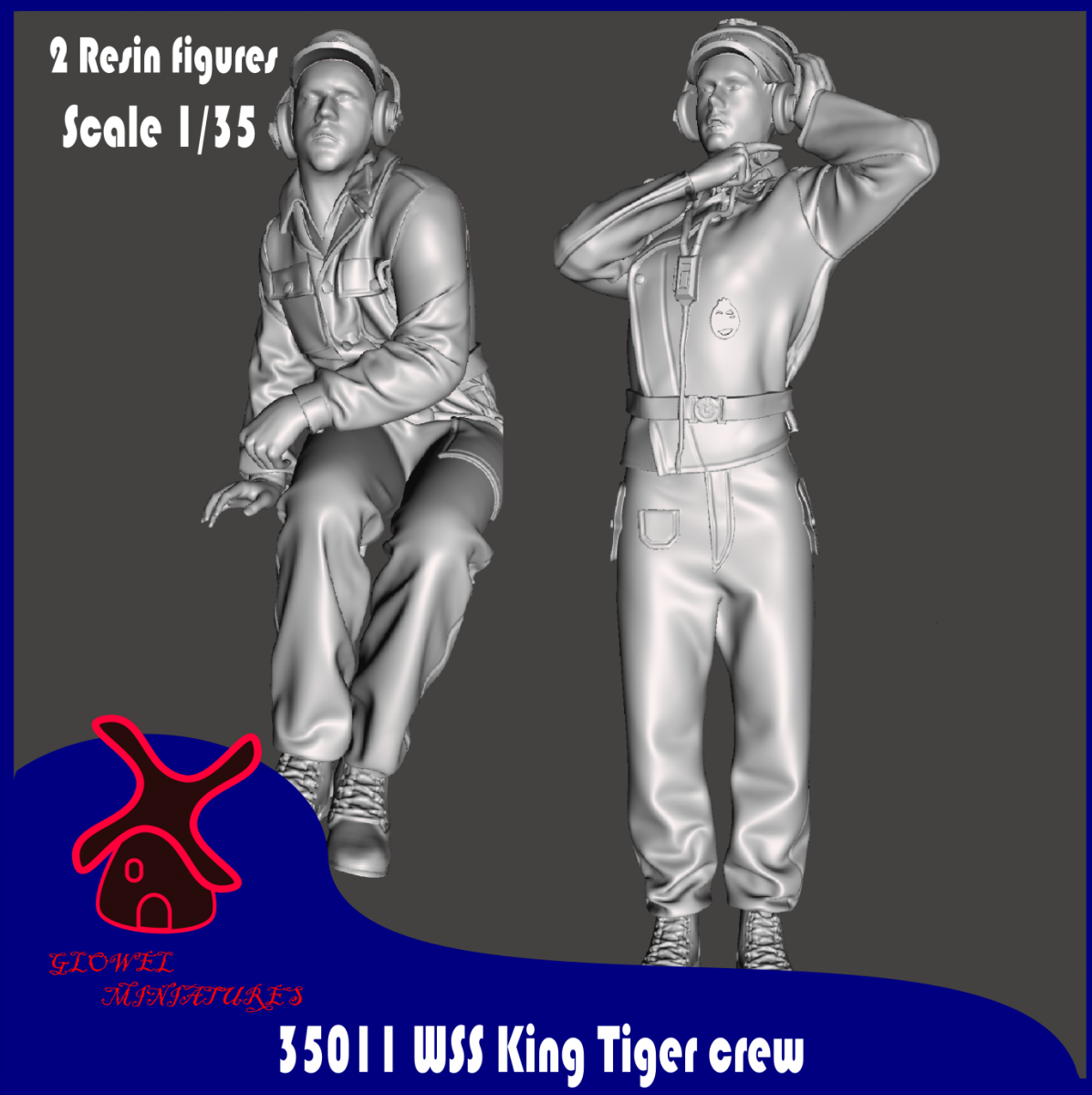 Glowel Miniatures 35011 WSS Équipage du King Tiger 1/35