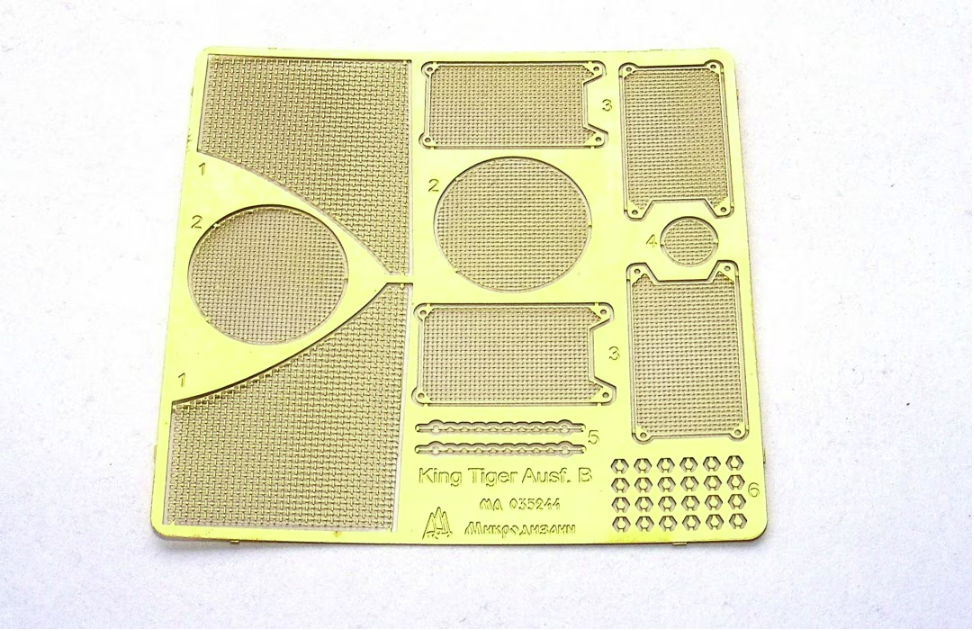 Microdesign MD 035244 King Tiger Ausf. B Grille PE-ensemble de détails pour Dragon, Cyber ​​​​Hobby, Platz, Zvezda 1/35