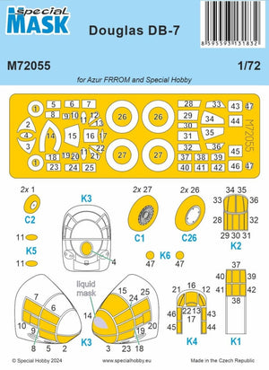 Masque Douglas DB-7 Special Hobby M72055 (pour Azur FRROM et Special Hobby) 1/72