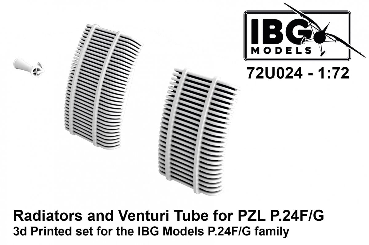 IBG 72U024 Radiateurs et Venturi pour PZL P.24F/G - Kit imprimé en 3D à l'échelle 1/72