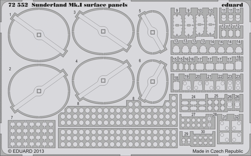 Eduard 72552 Sunderland Mk. et panneaux de surface 1/72 ITALERI