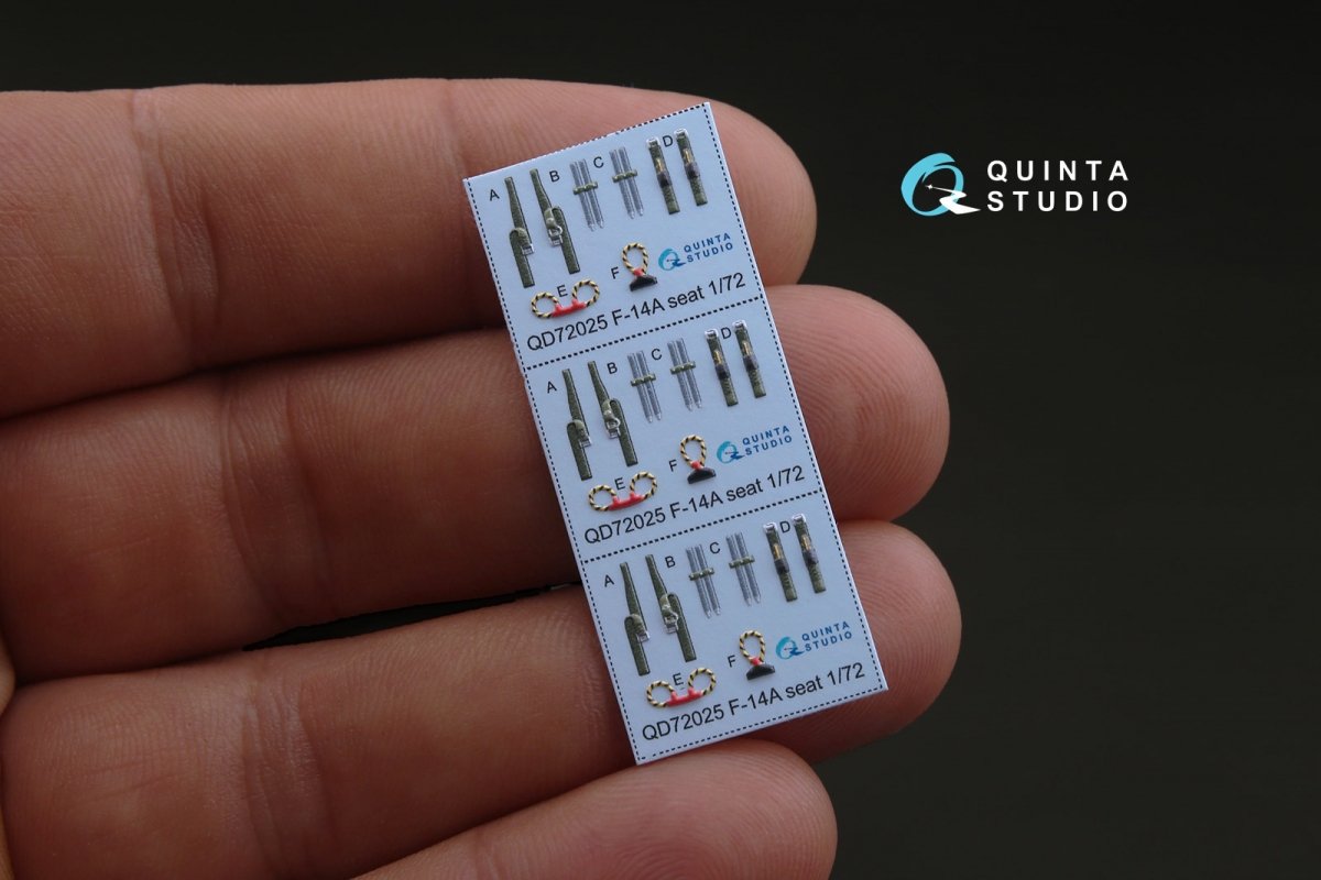 Intérieur imprimé en 3D et coloré sur papier décalcomanie Quinta Studio QD72025 F-14A (pour kit GWH) 1/72 – Bild 4