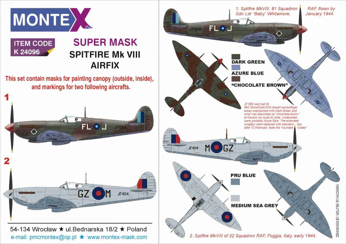 Montex K24096 SPITFIRE VIII pour AIRFIX 1/24