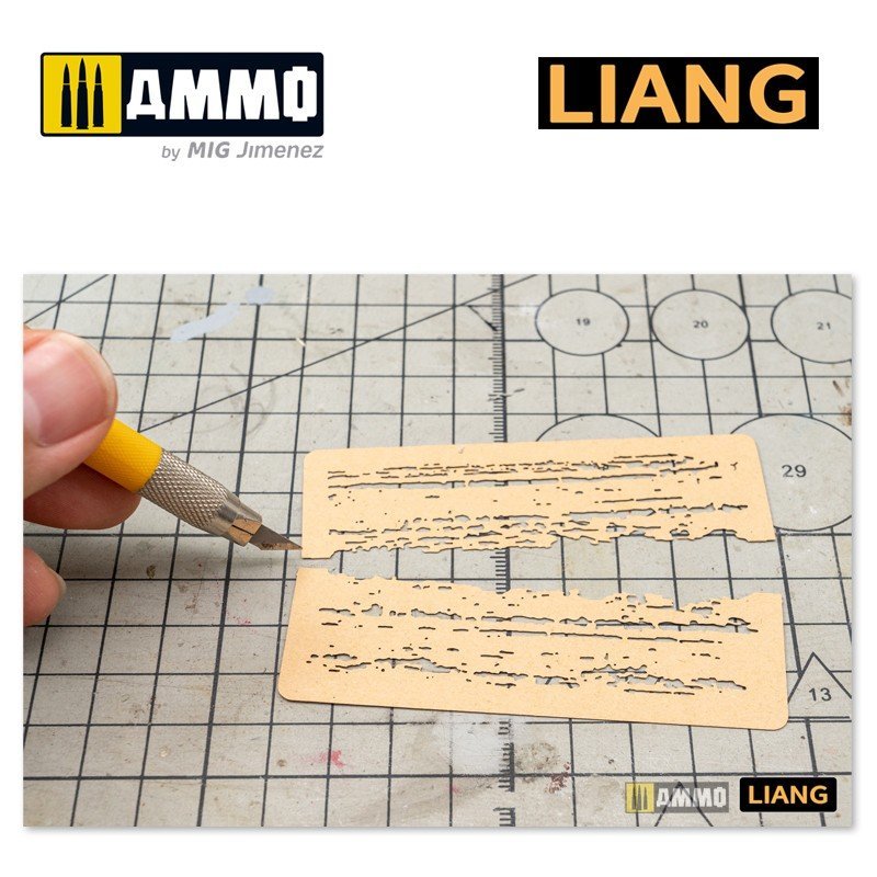 Pochoirs pour aérographe Liang 0009 à effets d&amp;#39;écaillage – image 6