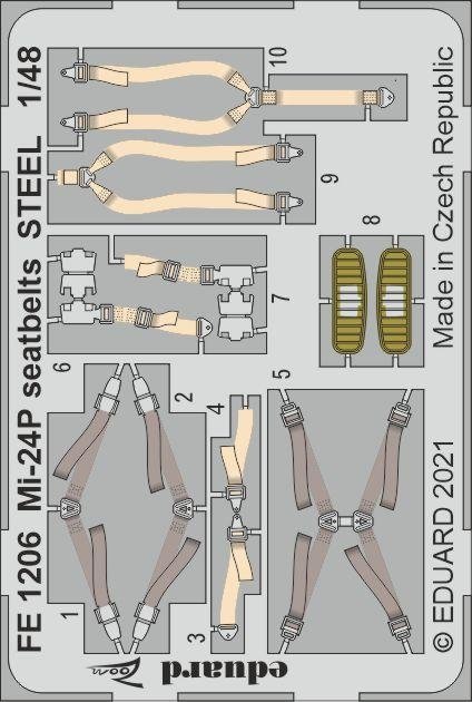 Ceintures de sécurité Eduard FE1206 Mi-24P ACIER ZVEZDA 1/48