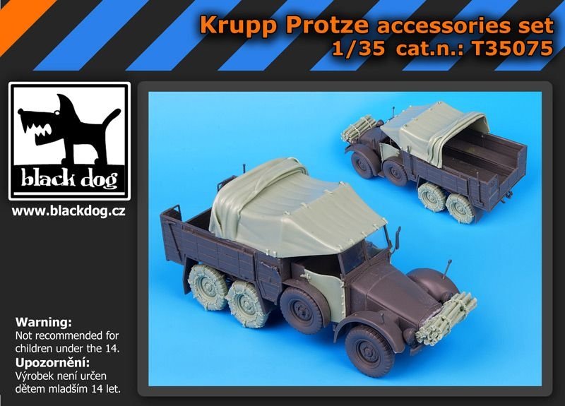 Ensemble d'accessoires Black Dog T35075 Krupp Protze 1/35 