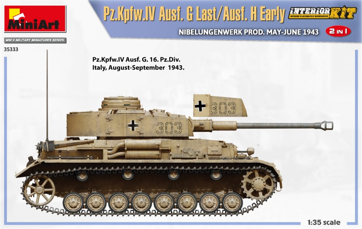 MiniArt 35333 Pz.Kpfw.IV Ausf. G Last/Ausf. H Early. NIBELUNGENWERK PROD. MAY-JUNE 1943. 2 IN 1 INTERIOR KIT 1/35 – zdjęcie 10