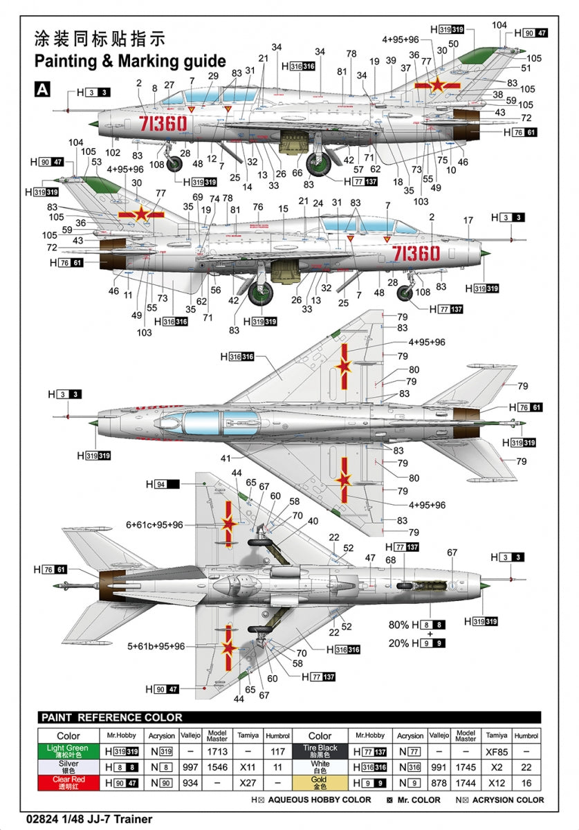 Trumpeter 02824 JJ-7 Trainer 1/48 – Bild 3