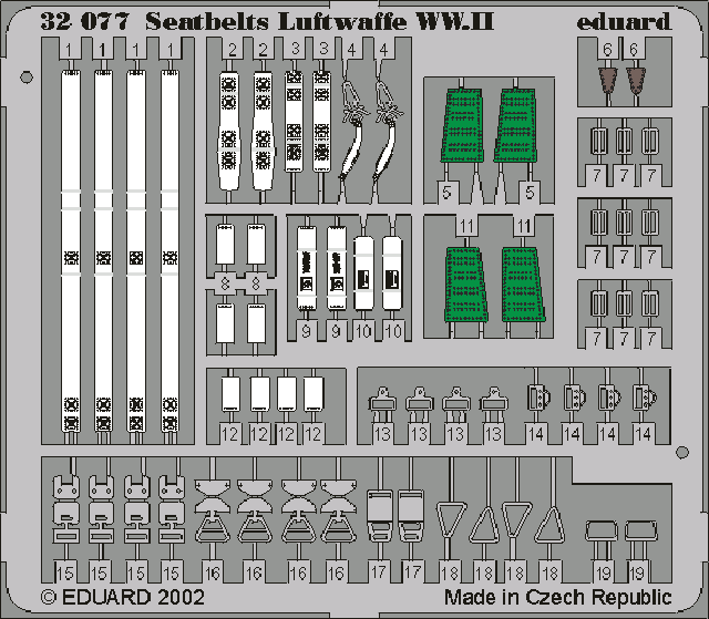 Eduard 32507 Ceintures de sécurité Luftwaffe Seconde Guerre mondiale 1/32