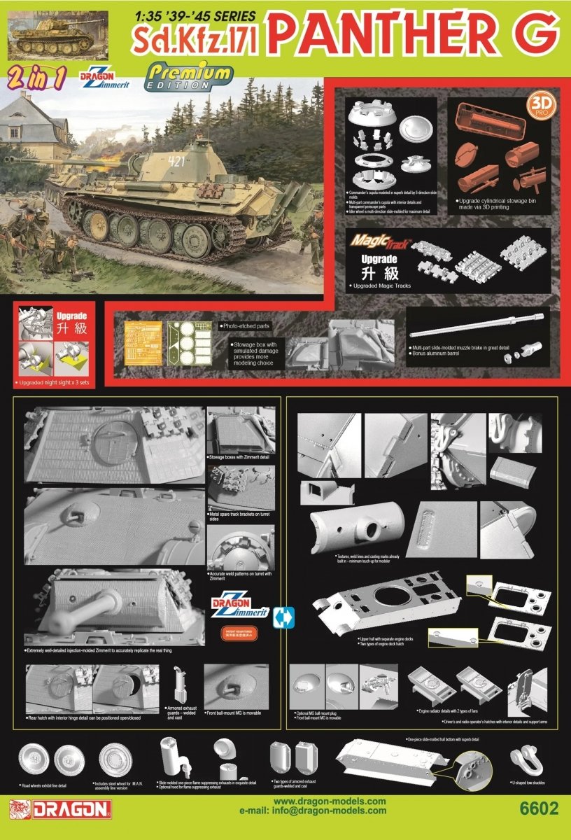 Dragon 6602 Sd.kfz.171 Panther G (2 en 1 - Édition Premium) avec Magic Track 1/35