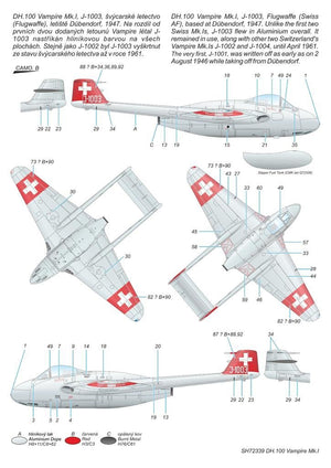 Special Hobby 72339 DH.100 Vampire Mk. I Le Premier Jet Gardiens de la Neutralité 1/72 – image 4