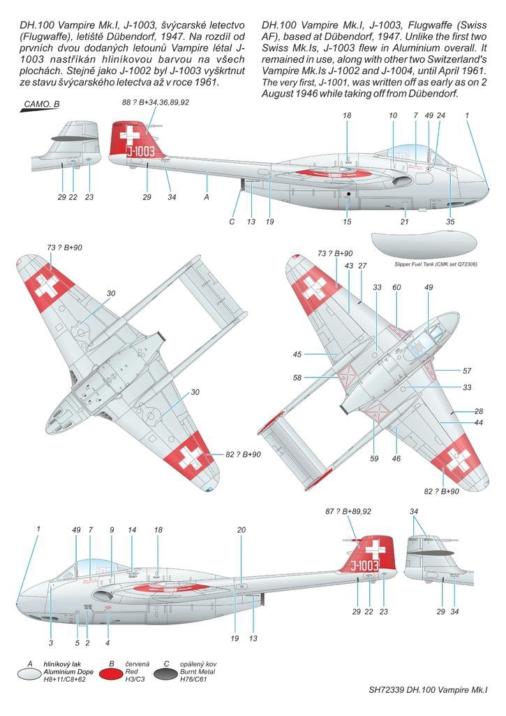 Special Hobby 72339 DH.100 Vampire Mk. I Le Premier Jet Gardiens de la Neutralité 1/72 – image 4