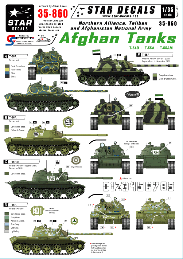 Star Decals 35-860 Chars afghans 1/35