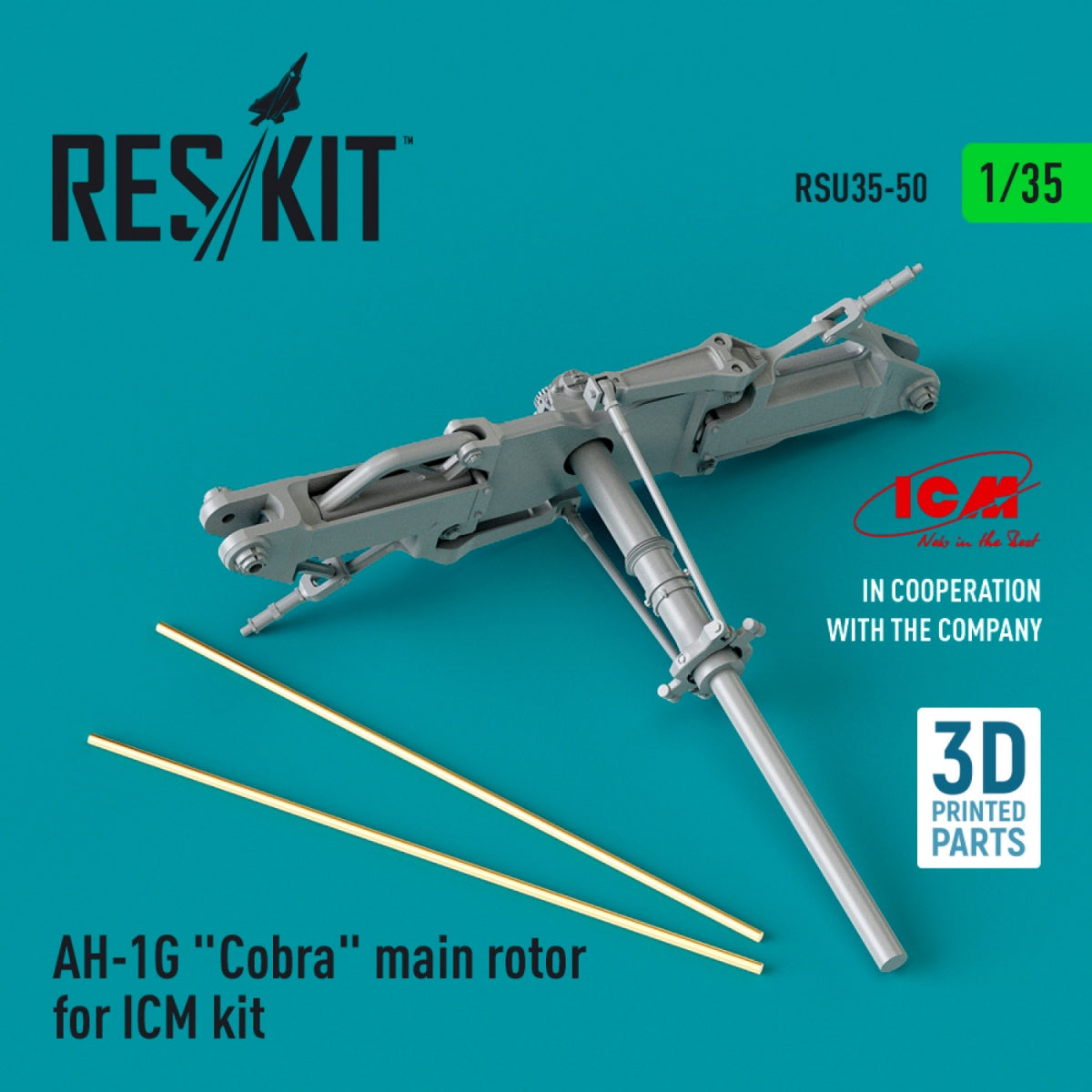 RESKIT RSU35-0050 Rotor principal AH-1G Cobra pour kit ICM (Impression 3D) 1/35