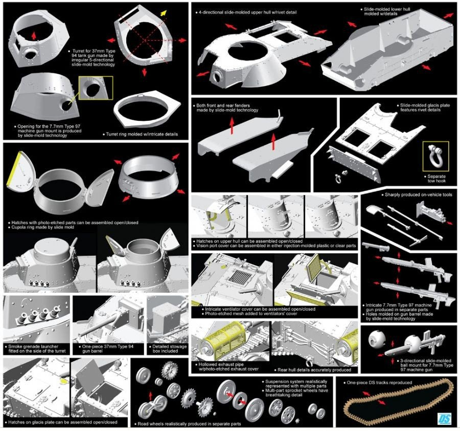 Dragon 6767 Char léger Type 95 de l&amp;#39;armée impériale japonaise « Ha-Go » Première production (1/35) – Bild 4