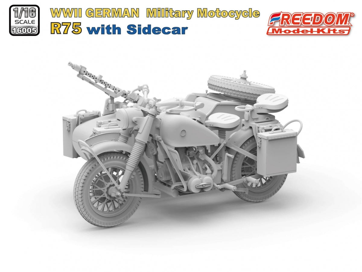 Freedom 16005 R75 avec side-car, moto allemande de la Seconde Guerre mondiale, échelle 1/16 – image 2