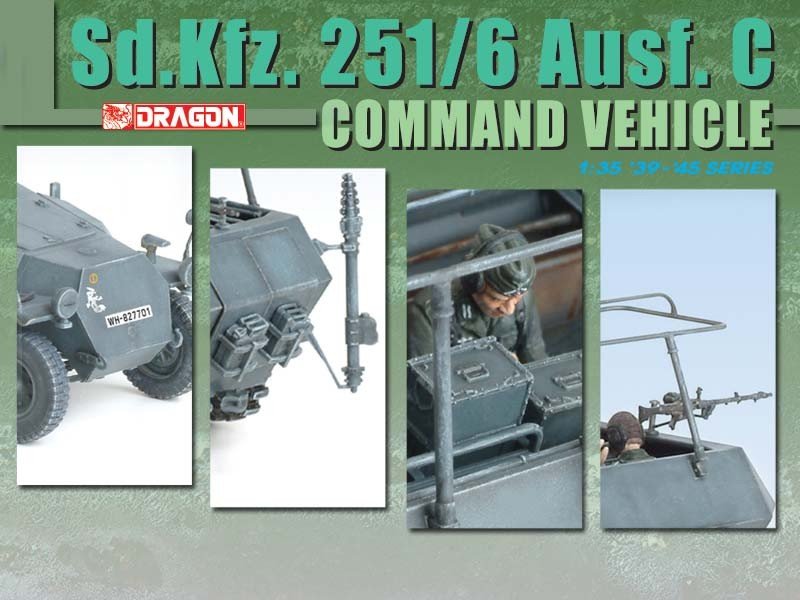 Dragon 6206 Sd.Kfz. 251/6 Ausf. Véhicule de commandement C (1/35) – immagine 6