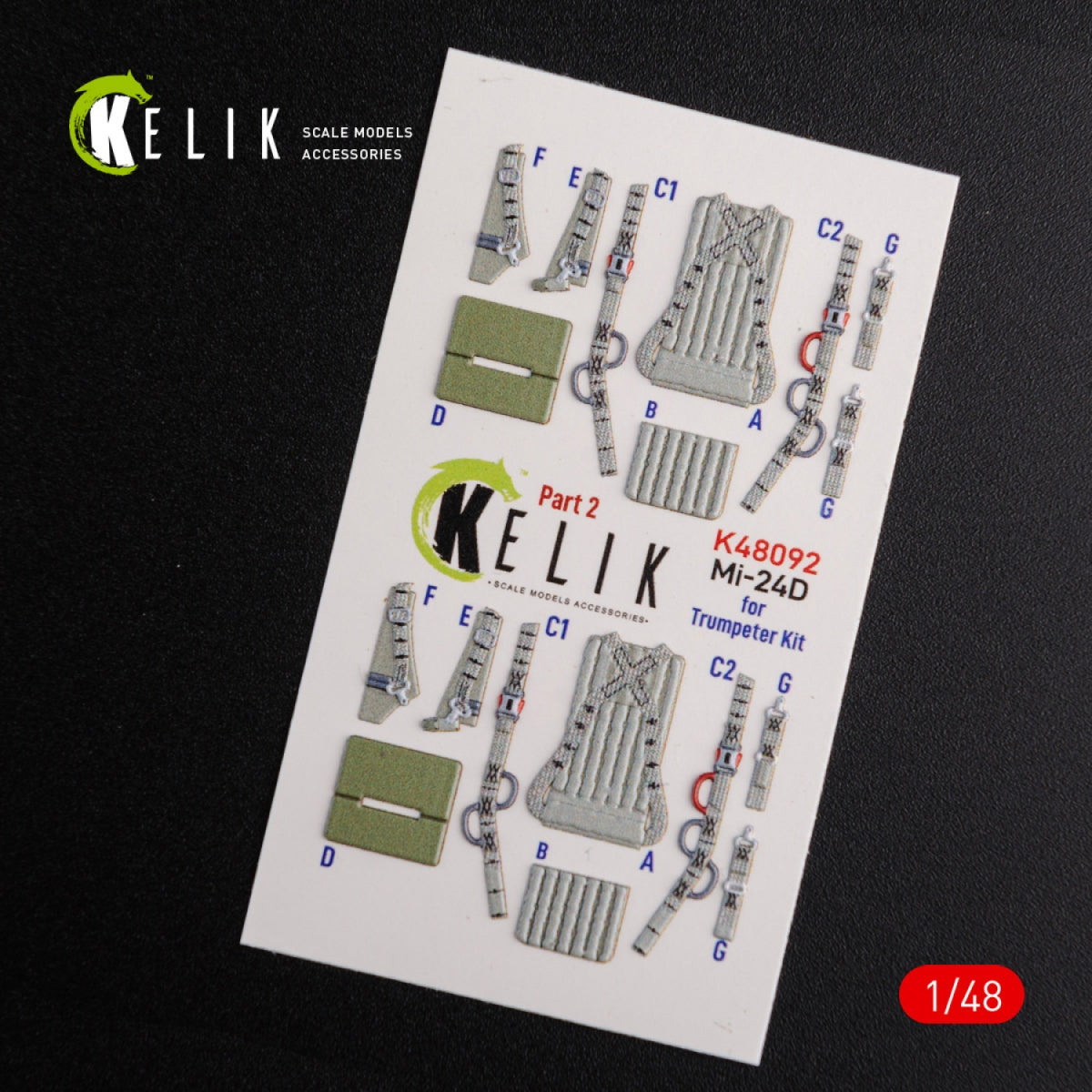 KELIK K48092 Mi-24D (Hind-D) interior 3D decals for Trumpeter kit 1/48 – zdjęcie 2
